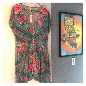 Spell Turquoise Babushka Short Sleeved Playdress